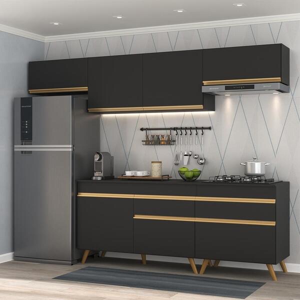 Cozinha Completa 5 Peças C/ Armário E Balcão Mp3708 Veneza Gb
