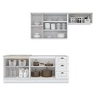 Cozinha Completa 5 Peças Com Aéreo De Vidro Americana  Branco