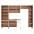 Cozinha Completa 5 Peças Com Armário E Balcão Sálvia Branco/f