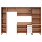 Cozinha Completa 5 Peças Com Balcão Macadâmia Freijó/branco