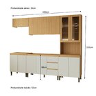 Cozinha Completa 5 Peças Com Cristaleira Rebeca Mel/off White