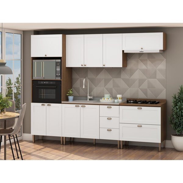 Cozinha Completa 5 Peças Com Torre Quente E Balcão Sem Tampo