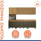 Cozinha Completa 5 Peças Dakota Aéreo Fresado Cinamomo/grafite