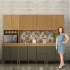 Cozinha Completa 5 Peças Dakota Aéreo Fresado Cinamomo/grafite