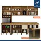 Cozinha Completa 5 Peças Dakota Aéreo Fresado Cinamomo/off Wh