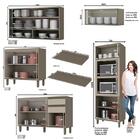 Cozinha Completa 5 Peças Évelin Com Torre Quente E Aéreo Vidr