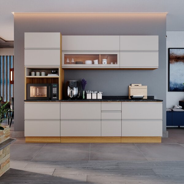 Cozinha Completa 5 Peças Mdf 9 Portas 6 Gavetas 1 Nicho Para
