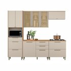 Cozinha Completa 5 Peças Torre Simples E Aéreo Com Vidro Refl