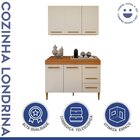 Cozinha Completa 5 Portas 3 Gavetas Londrina Nature/off White