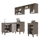 Cozinha Completa 6 Módulos 9 Portas 3 Gavetas Malbec Avelã Ga