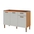 Cozinha Completa 6 Peças 100% Mdf Essência Freijo/white Laca