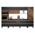 Cozinha Completa 6 Peças 100% Mdf Proença Nogueira/carbono Pr