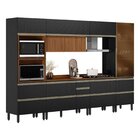 Cozinha Completa 6 Peças 100% Mdf Proença Nogueira/carbono Pr