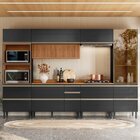 Cozinha Completa 6 Peças 100% Mdf Proença Nogueira/carbono Pr