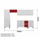 Cozinha Completa 6 Peças 10 Portas 2 Gavetas Com Tampo Quadri