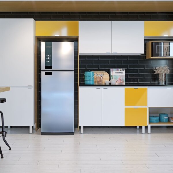 Cozinha Completa 6 Peças 10 Portas 2 Gavetas Com Tampo Quadri