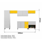 Cozinha Completa 6 Peças 10 Portas 2 Gavetas Com Tampo Quadri