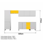 Cozinha Completa 6 Peças 10 Portas 2 Gavetas Com Tampo Quadri