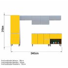 Cozinha Completa 6 Peças 10 Portas 2 Gavetas Sem Tampo Quadri