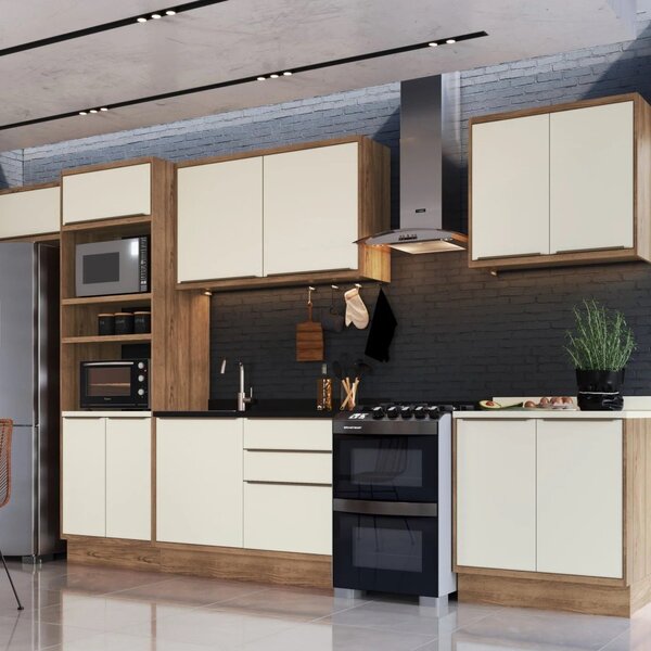 Cozinha Completa 6 Peças 11 Portas Viena Freijó / Cinza Argila