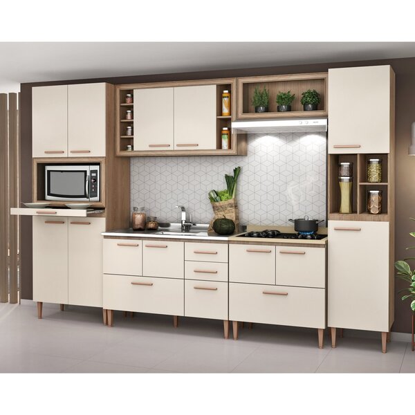 Cozinha Completa 6 Peças 13 Portas 4 Gavetas 1 Nicho Para For