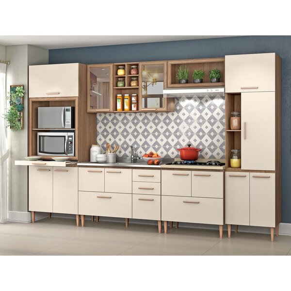 Cozinha Completa 6 Peças 14 Portas 4 Gavetas 2 Nichos Para Fo