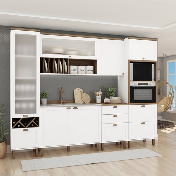 Cozinha Completa 6 Peças 1 Cristaleira 2 Armários Aéreos 1 Pa