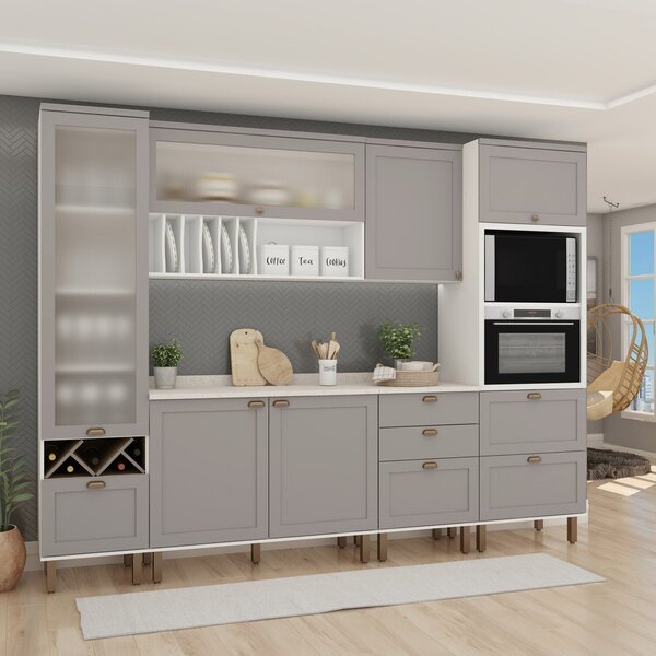 Cozinha Completa 6 Peças 1 Cristaleira 2 Armários Aéreos 1 Pa