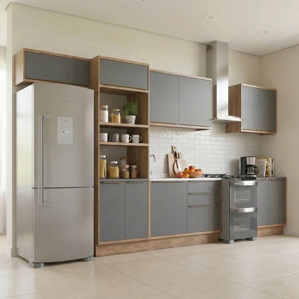 Cozinha Completa 6 Peças 2 Balcões 3 Armários Aéreos E 1 Torr