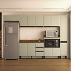 Cozinha Completa 6 Peças 316,8cm X 214cm Koya Preto/verde Oli