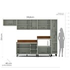 Cozinha Completa 6 Peças 316,8cm X 214cm Koya Preto/verde Oli