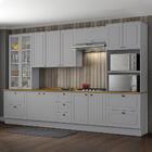 Cozinha Completa 6 Peças Americana Com Cristaleira Tampo Natu