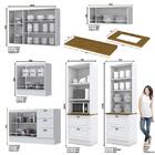 Cozinha Completa 6 Peças Americana Com Cristaleira Tampo Natu