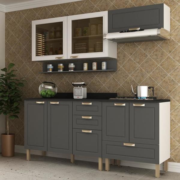 Cozinha Completa 6 Peças Americana Multimóveis 5916 Branco/gr