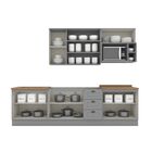 Cozinha Completa 6 Peças Com Aéreo Microondas Emily Cinza/nat