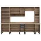 Cozinha Completa 6 Peças Com Armário E Balcão Mel/grafite