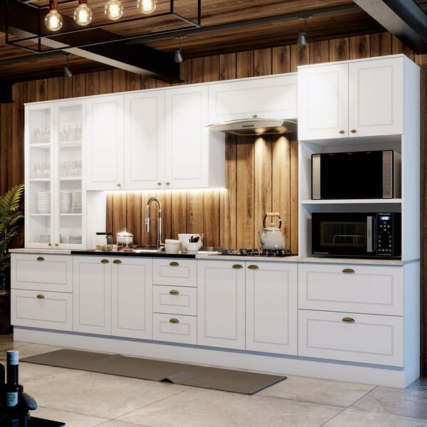 Cozinha Completa 6 Peças Com Cristaleira Emily Espresso Móvei