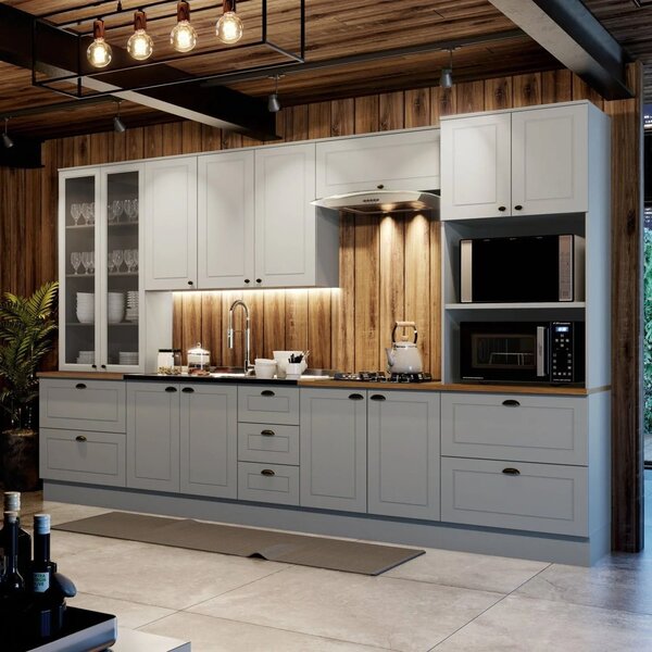 Cozinha Completa 6 Peças Com Cristaleira Emily Espresso Móvei