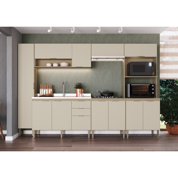 Cozinha Completa 6 Peças Com Paneleiro Balcão Para Pia E Cook