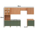 Cozinha Completa 6 Peças Com Paneleiro De Vidro Sálvia Freijó