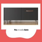 Cozinha Completa 6 Peças Com Vidro Emília Thela Preto