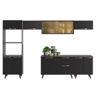 Cozinha Completa 6 Peças Com Vidro Emília Thela Preto