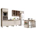 Cozinha Completa 6 Peças Connect Com Aéreo Vidro E Ilha Gourm