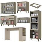 Cozinha Completa 6 Peças Connect Com Aéreo Vidro E Ilha Gourm