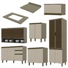 Cozinha Completa 6 Peças Connect Com Cristaleira - Móveis Henn