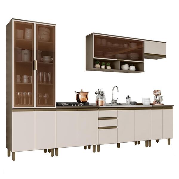 Cozinha Completa 6 Peças Connect Com Cristaleira - Móveis Henn