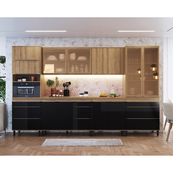 Cozinha Completa 6 Peças Espaço Cooktop Paneleiro E Aéreo Por