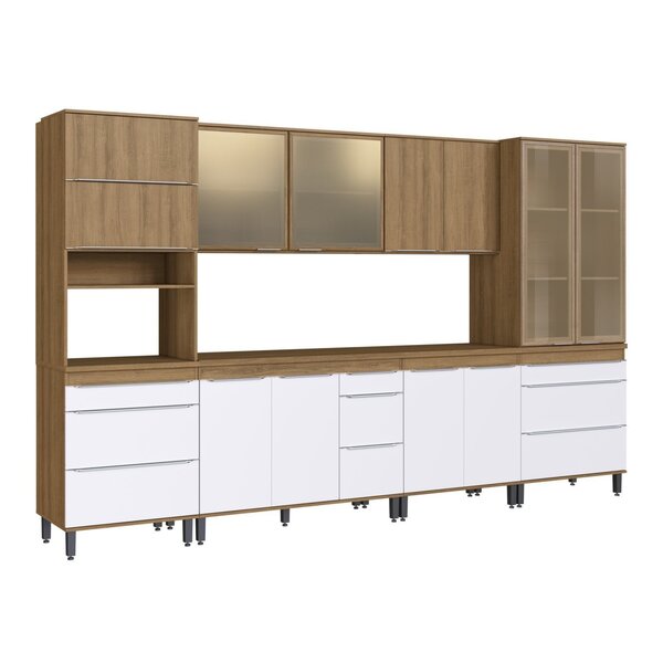 Cozinha Completa 6 Peças Espaço Cooktop Paneleiro E Aéreo Por