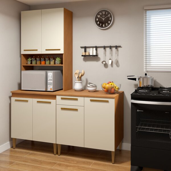 Cozinha Completa 6 Portas 1 Gaveta Niterói Nature/off White