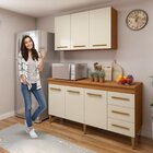 Cozinha Completa 6 Portas 3 Gavetas Maceió Nature/off White